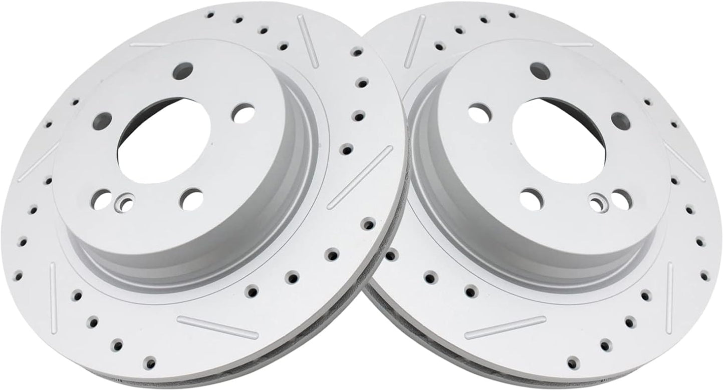 TRQ Rear Performance Brake Rotors Set for Mercedes-Benz Vehicles