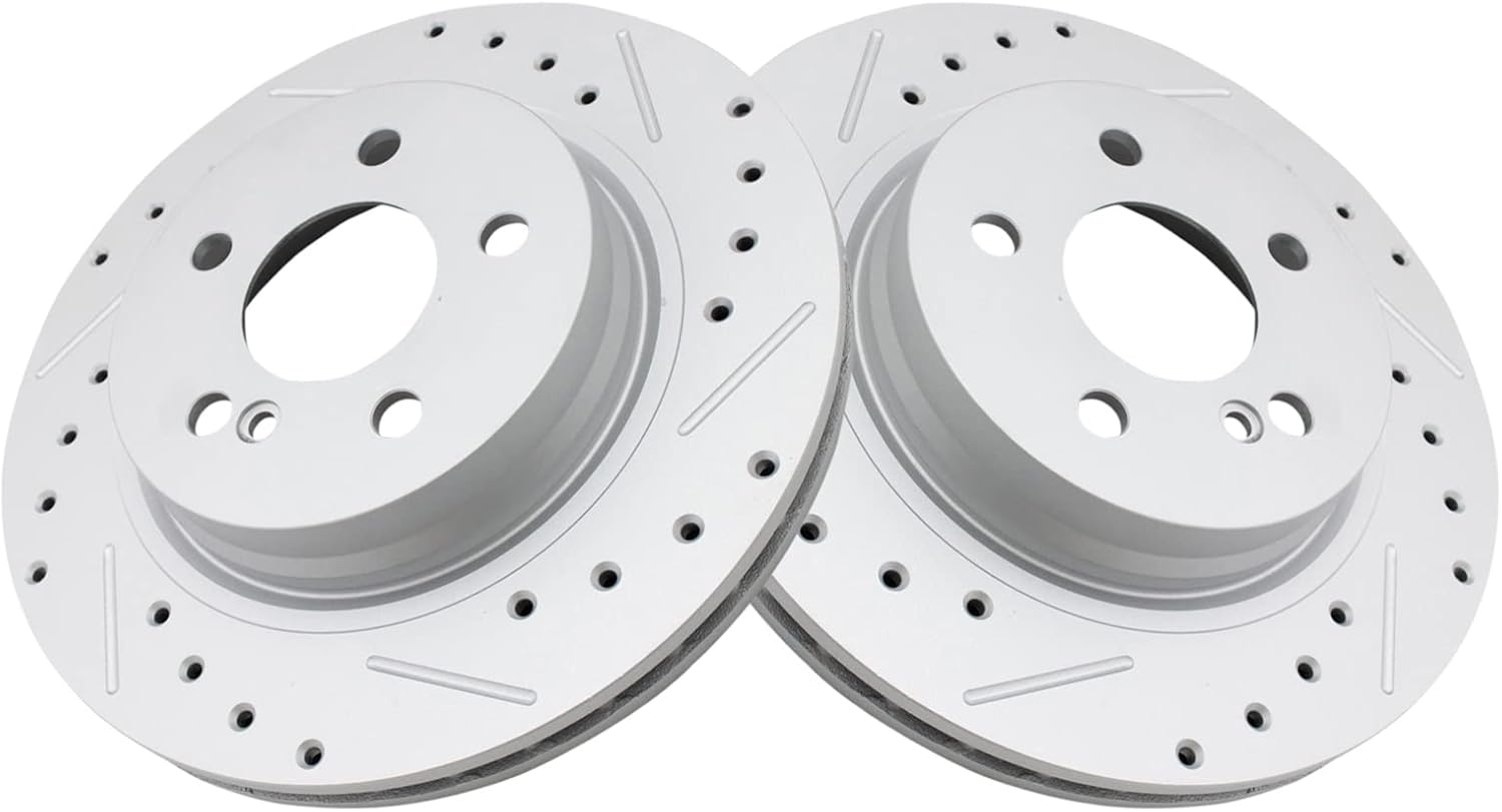 TRQ Rear Performance Brake Rotors Set for Mercedes-Benz Vehicles