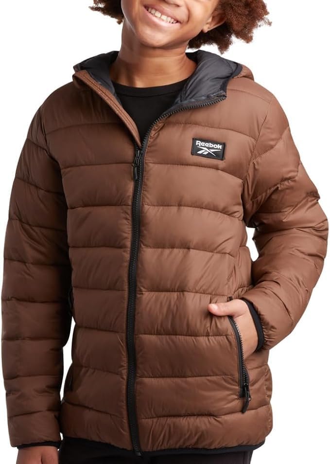 Reebok Boys Winter Coat - Lightweight Insulated Puffer Jacket