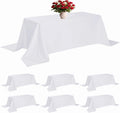 6 Pack White Tablecloth 90 x 132 in for 6 ft Rectangle Tables