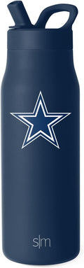 Dallas Cowboys Water Bottle with Straw Lid - Leak Proof Insulated