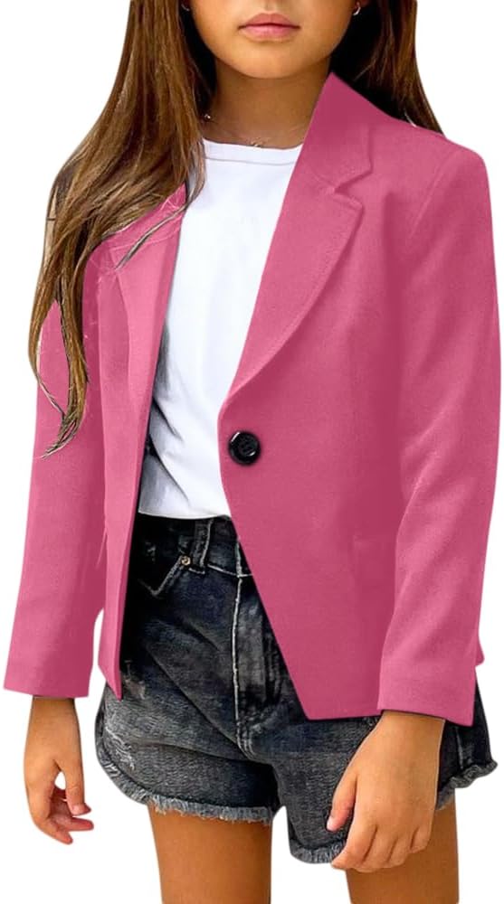 rrhss Girls Solid Color Lapel Suit Coat Blazer Jacket Review