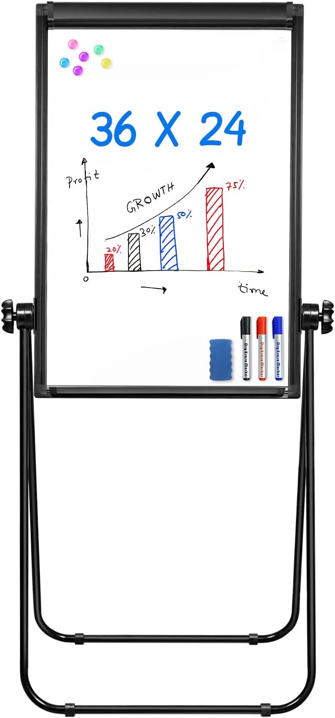 Stand White Board - 36x24 Magnetic Dry Erase Board for All Needs
