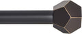 Ivilon Hexagonal 1 Inch Curtain Rod - Antique Black, 28-48 Inch
