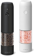 Ultrean Pepper Grinder Black & White - Rechargeable Salt Mill