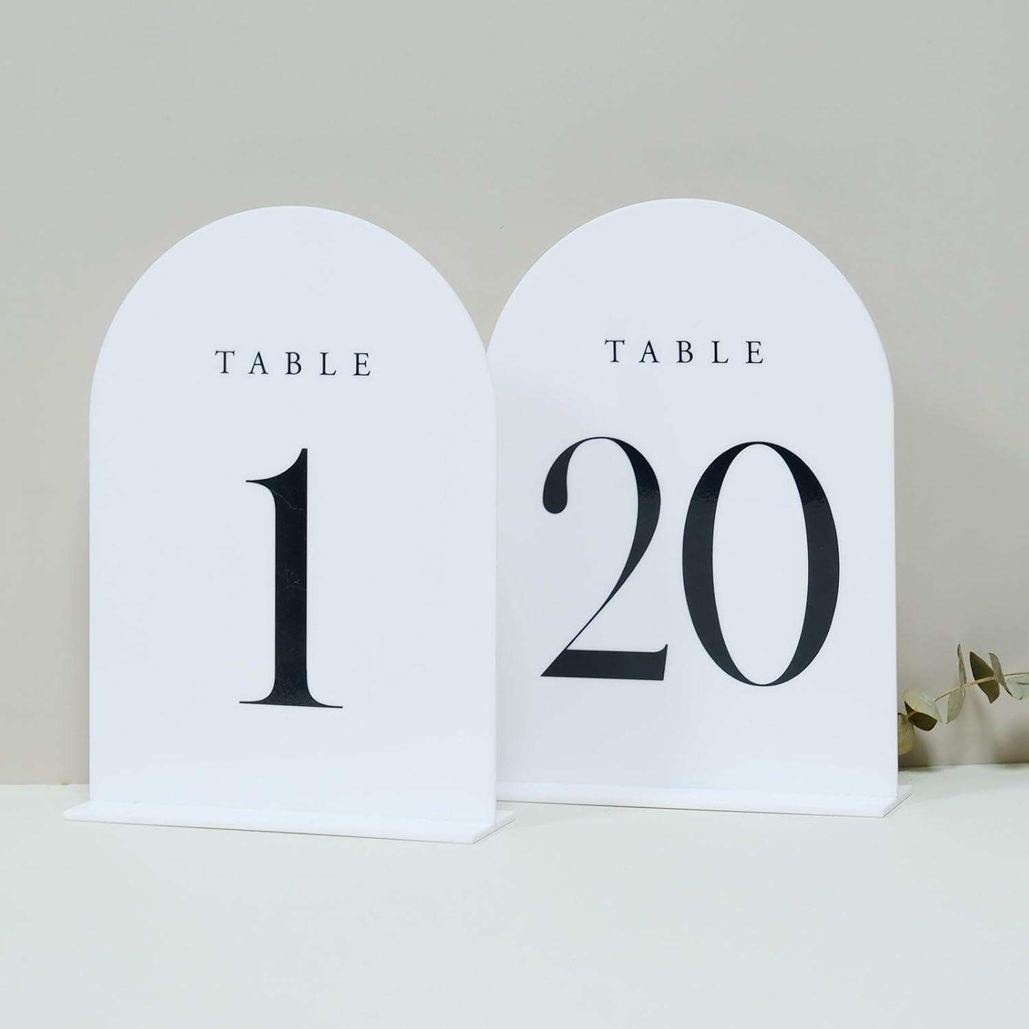 JINMURY White Arch Table Numbers for Wedding Events, 20 Pack