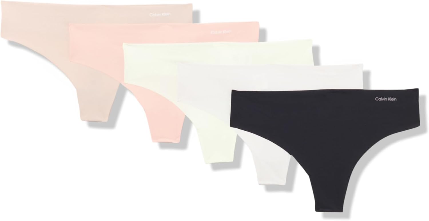 Calvin Klein Women's Invisibles Seamless Thong Panties 5 Pack