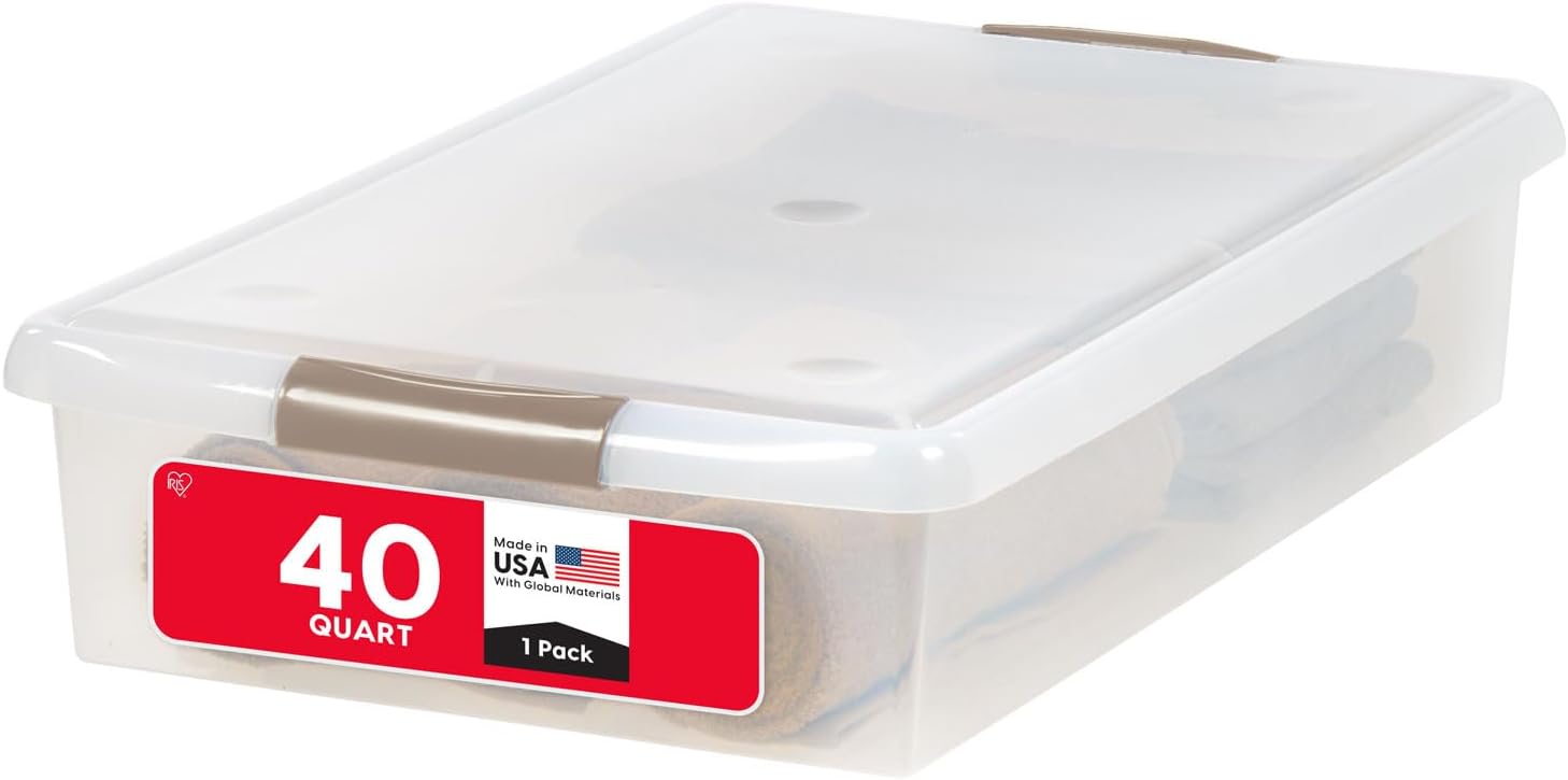 IRIS USA 40 Qt Under Bed Storage Organizer Bin for Clothes