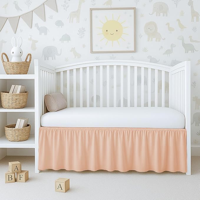 Dust Ruffle Crib Skirt in 100% Egyptian Cotton for Mini Cribs