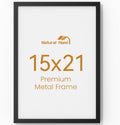 15x21 Aluminum Metal Picture Frame - Tempered Glass Black Frame