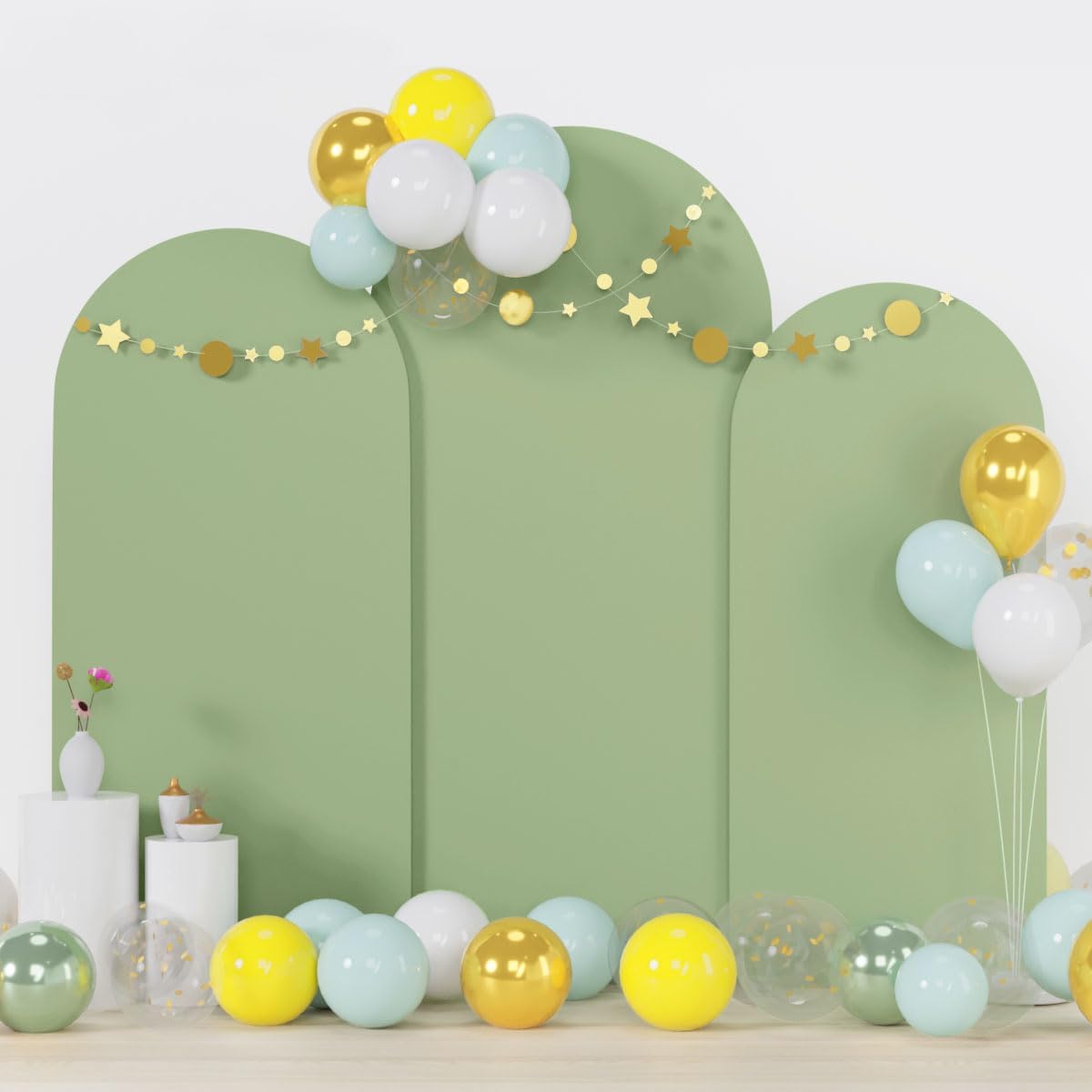 Sage Green Spandex Arch Cover Set for Elegant Wedding Decor