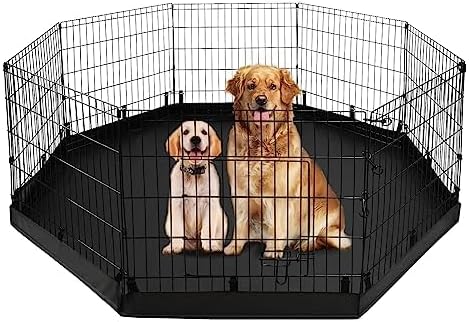PJYuCien Dog Playpen - Durable Metal Foldable Pet Fence