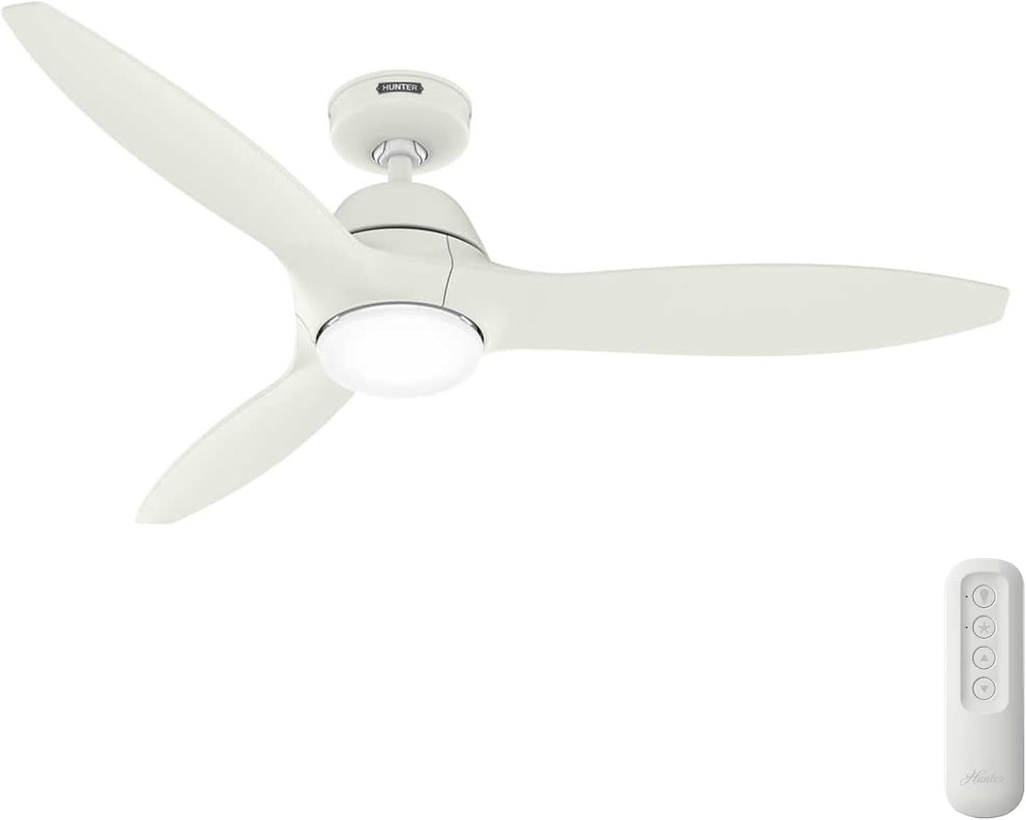Hunter Fan 52 inch White Ceiling Fan with Lights and Remote Control