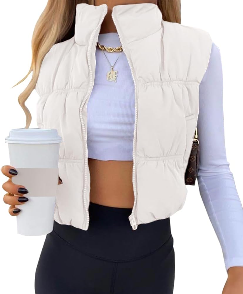 Lightweight Women's Crop Puffer Vest for All Seasons Wear