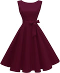 Women's Boatneck Sleeveless 1950s Cocktail Dress - Vintage Swing Fit