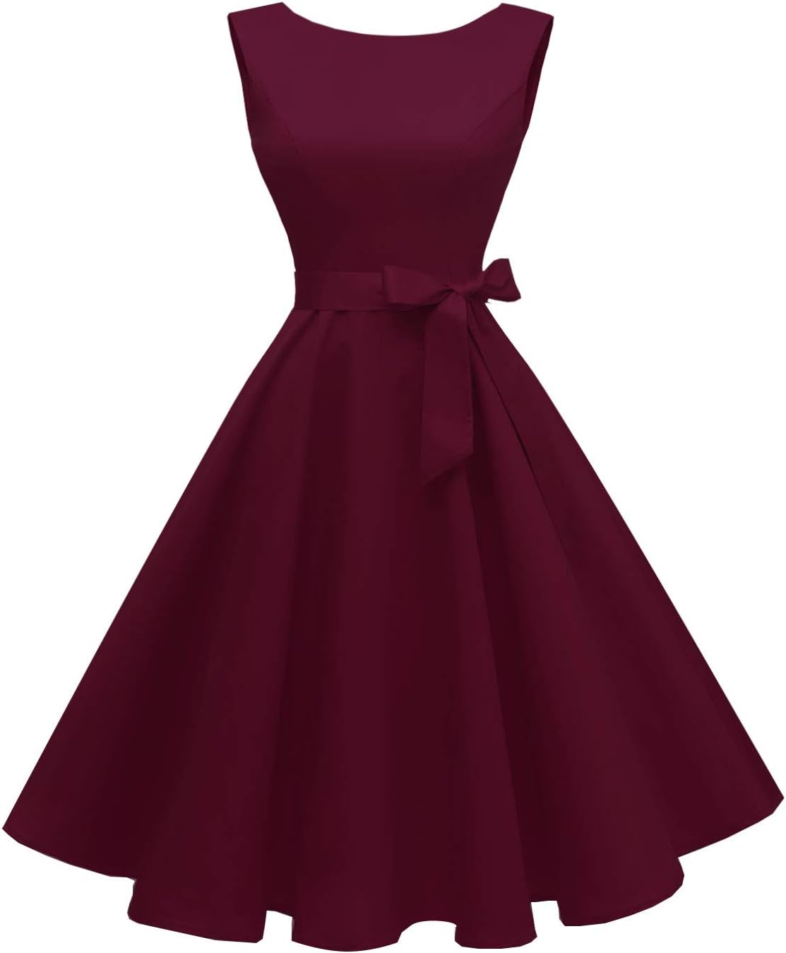 Hanpceirs Women's Boatneck Sleeveless Swing Vintage Dress