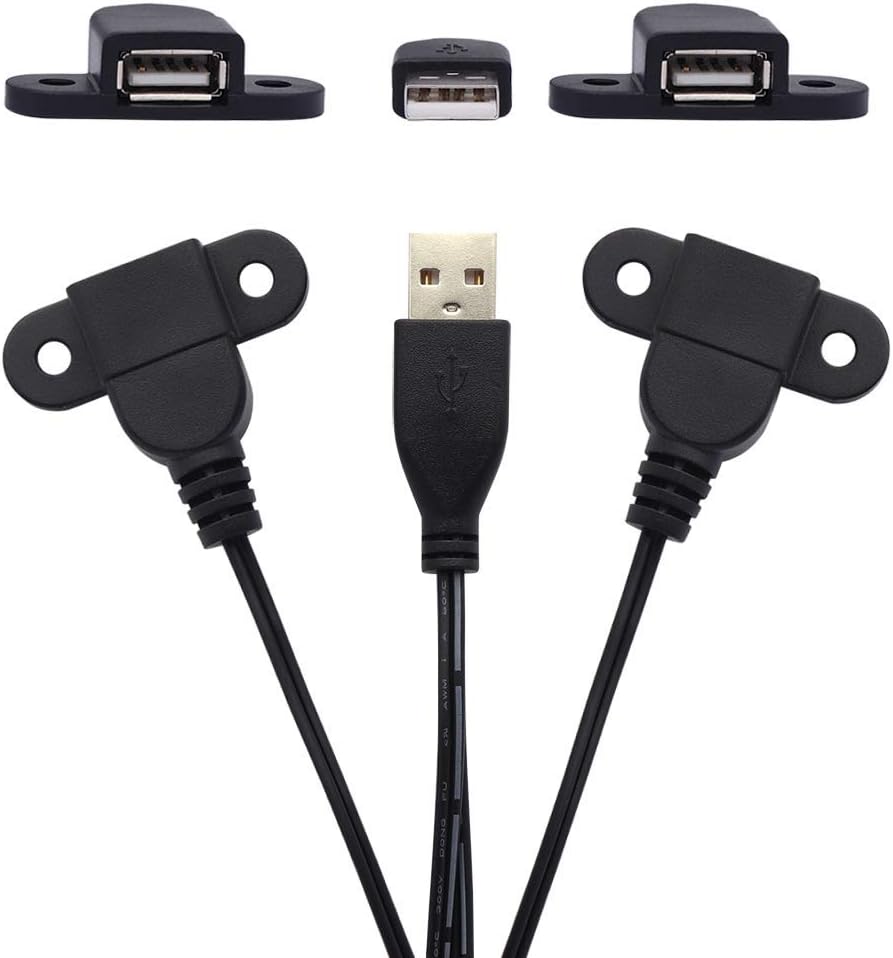QiCheng&LYS USB 2.0 Dual Female Extension Cable 5ft