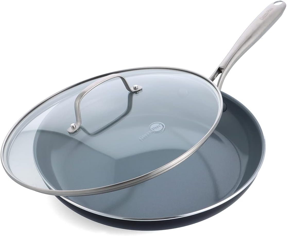 GreenPan Swift 12 Inch Frying Pan Skillet with Lid for Healthy Cooking