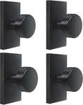 Matte Black Dummy Door Knobs Interior 4 Pack - Modern Rectangle Design