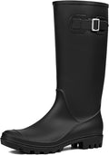 DKSUKO Women's Tall Rain Boots - Waterproof Garden Wellington Boots