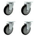 Avantco Replacement 5 in Black Polyurethane Swivel Casters - Set of 4