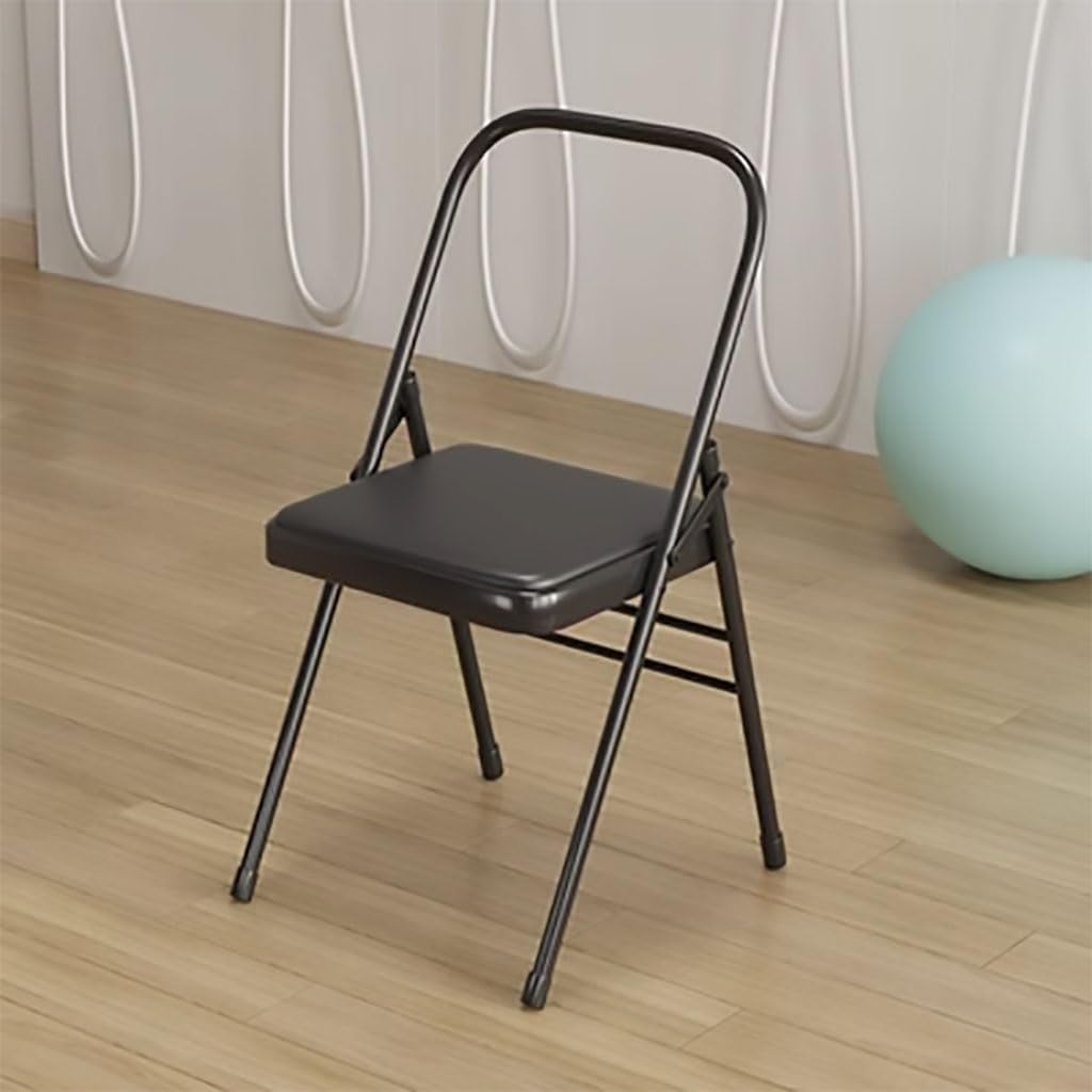 Portable Backless Yoga Chair - Non-Slip, PU Leather, Double Beam Design