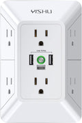 Multi Plug Outlet Surge Protector 3 Sided Power Strip - Space Saving