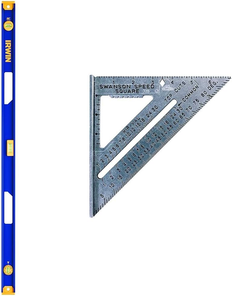 IRWIN 48-Inch Level and SWANSON 7-Inch Speed Square Combo