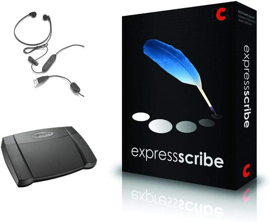 Express Scribe Pro Transcription Software with USB Foot Pedal