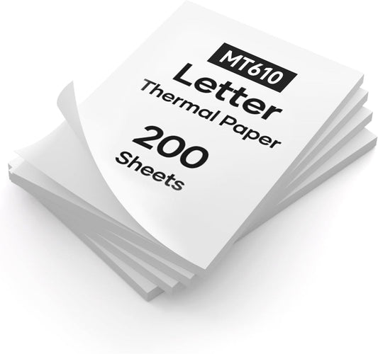 200 Sheets iDPRT Thermal Paper, Letter Size 8.5 x 11, MT610 & MT888 Compatibility