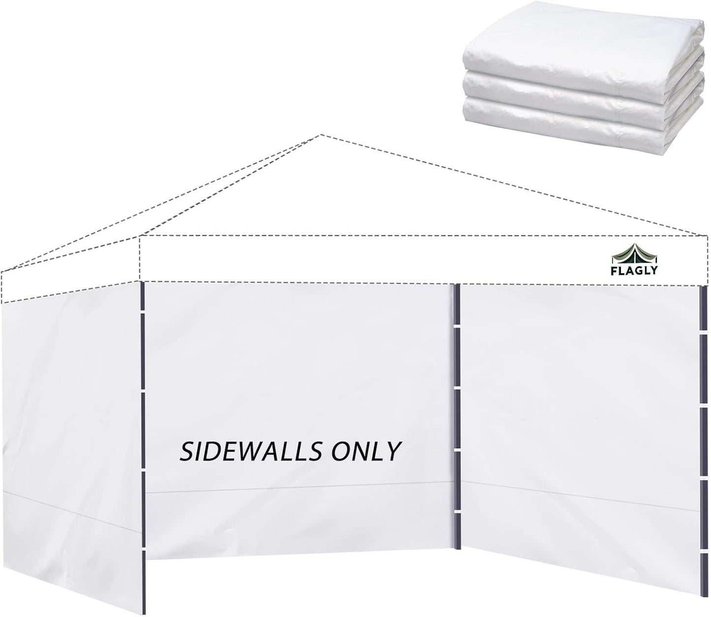 Instant 3pcs Canopy Sidewalls for 12x12 Pop Up Canopy Tent