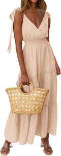 PRETTYGARDEN Cross Neck Tiered Maxi Dress - Flattering Summer Staple