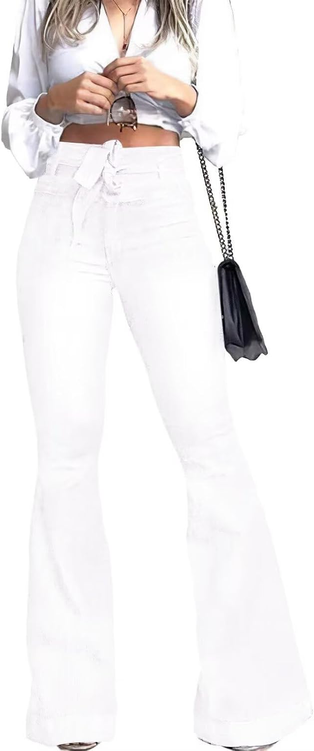 KDF High Waisted Flare Jeans for Women - Stylish Bell Bottoms