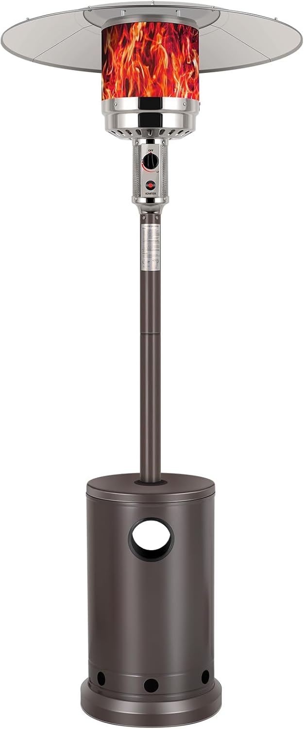 Hykolity 50K BTU Propane Patio Heater - Table Design, Triple Protection, Wheels