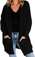 Women's Cable Knit Long Cardigan Sweater - Soft, Oversized Fit