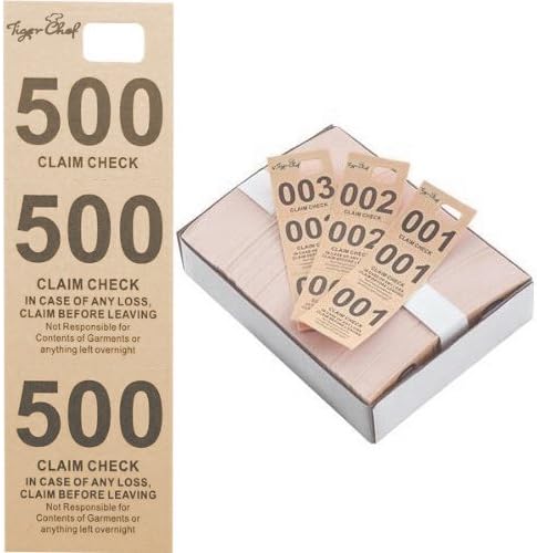 Tiger Chef Coat Check Tickets - Practical 3-Part Tags