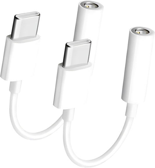 2 Pack USB C to 3.5mm Audio Adapter for iPhone & Galaxy