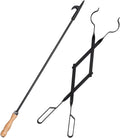 Rust-Resistant Fireplace Tool Set: Grab Logs Easily