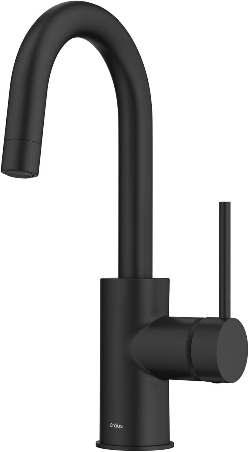 KRAUS Oletto Kitchen Bar Faucet in Matte Black for Modern Spaces