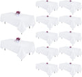 12 Pack White Rectangle Tablecloth 60x126 in for 8ft Tables - Wrinkle