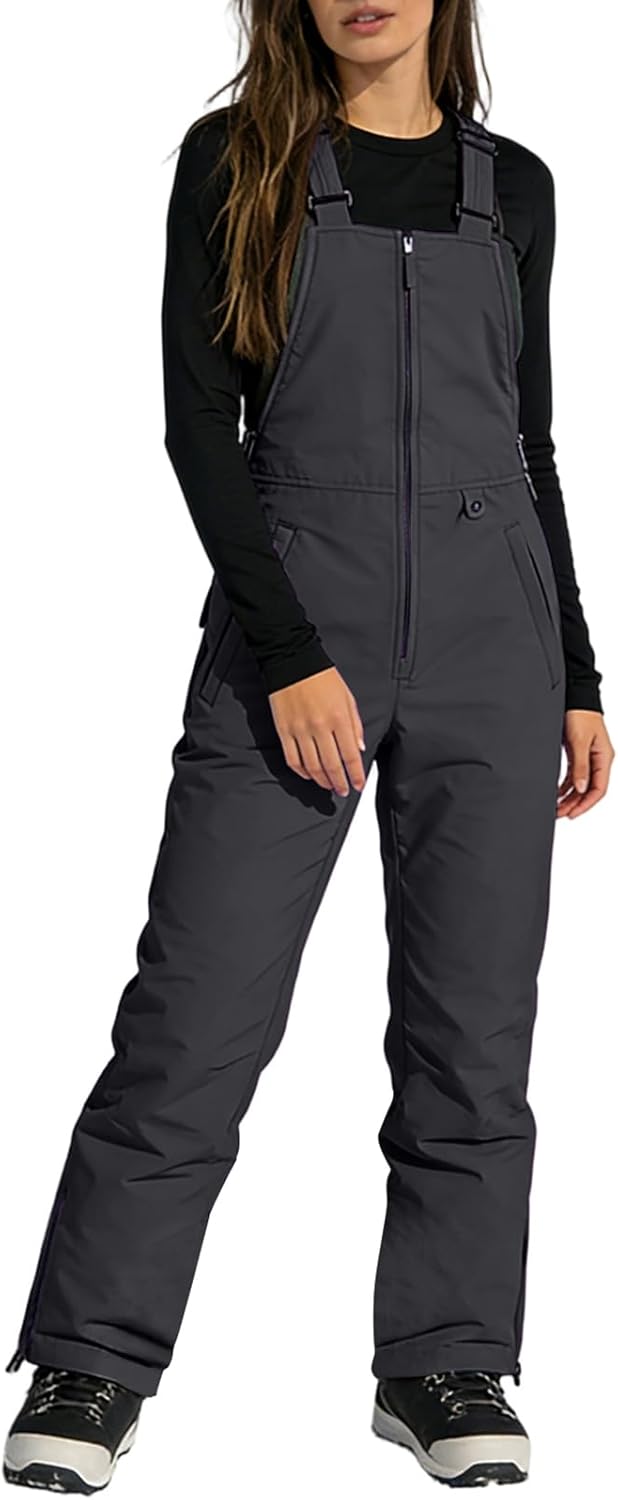Snow Bibs for Women Winter Warm Waterproof Snowpants Insulated