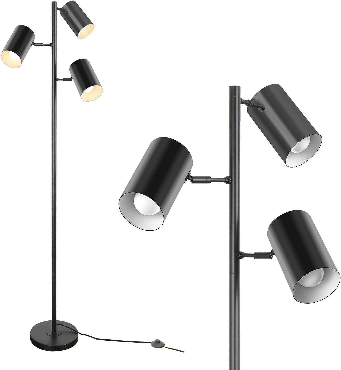 Tree Floor Lamp with 3 Adjustable Lights for Modern Living Room