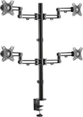 Quad Monitor Full-Motion Flex-Arm Desk Clamp Mount - Space-Saving Quad