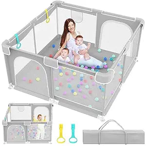 Baby Playpen with Breathable Mesh for Safe Indoor Outdoor Fun