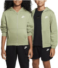 Big Kids Oil Green Full-Zip Hoodie - Cozy Lightweight Fleece