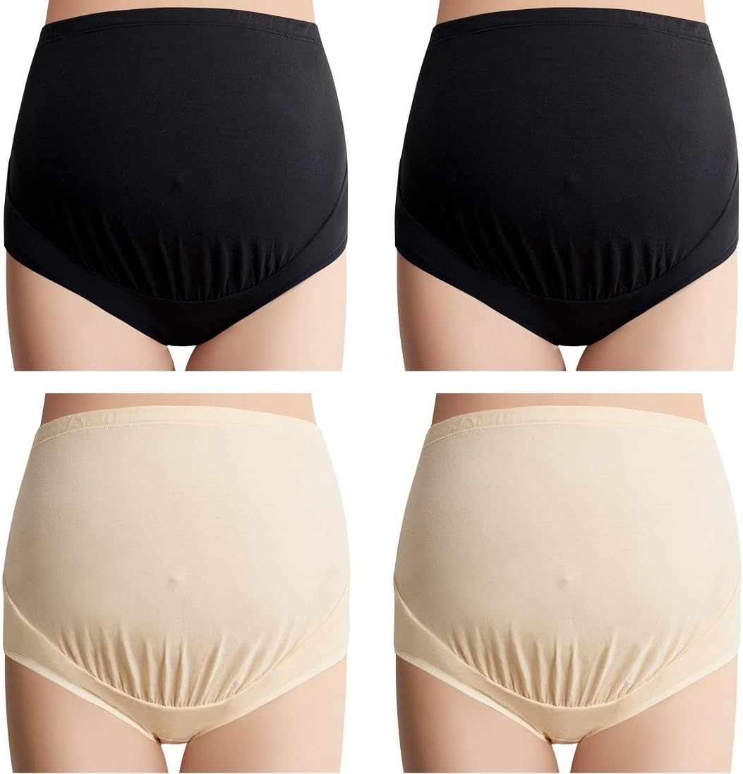 Mama Cotton Women's Over The Bump Maternity Panties for Comfort