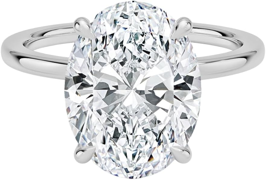 Stunning Oval Moissanite Engagement Ring in Gold or Silver