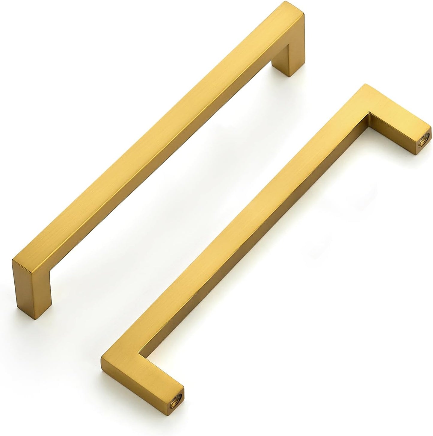 Ravinte 10 Pack Solid Gold Kitchen Cabinet Handles for Modern Homes