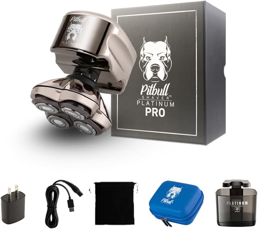 Pitbull Platinum PRO Head & Face Shaver Kit for Ultimate Grooming