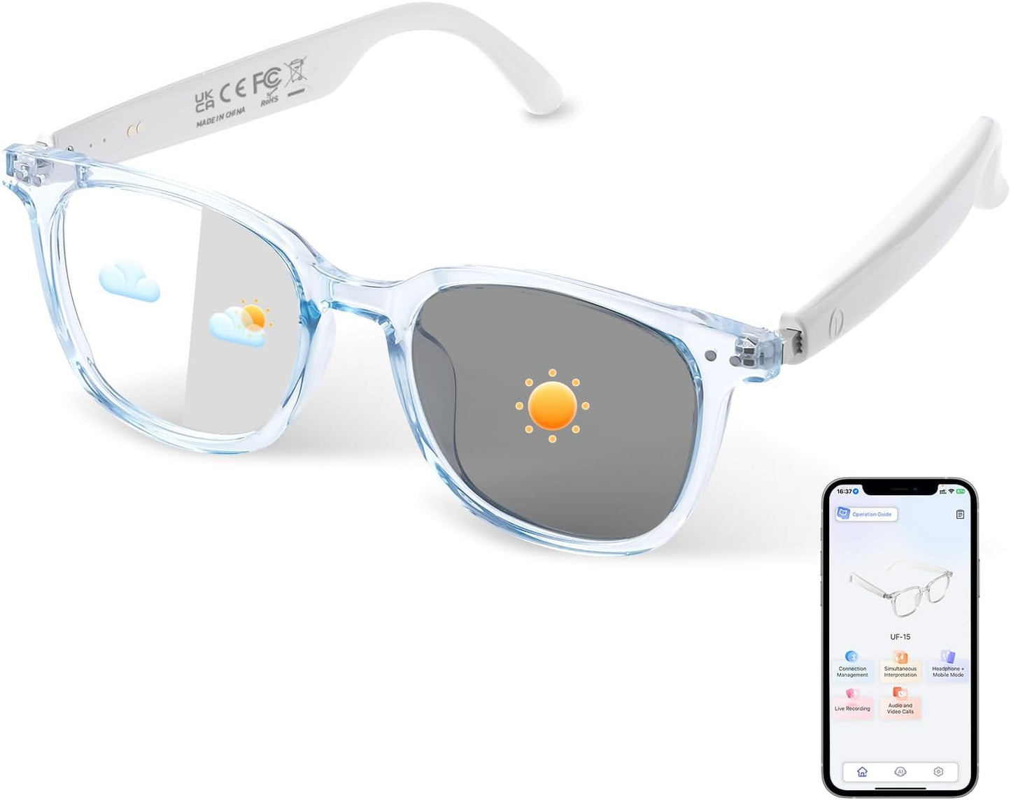 AI Smart Glasses for Men & Women with Translation Features